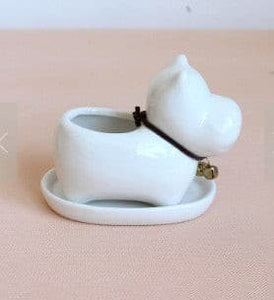 Cute Animal White Ceramic Flowerpot - Belly Pots