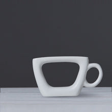 Fashion Modern Tea Cup Style White Ceramic Tabletop Vase - Belly Pots