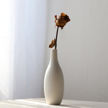 Japanese Style White Ceramic Flower Vase - Belly Pots