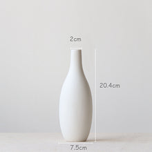Japanese Style White Ceramic Flower Vase - Belly Pots