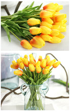 Dark Yellow Tulips Artificial Flowers for Home & Wedding decoration - Belly Pots