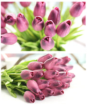 Purple Tulips Artificial Flowers for Home & Wedding decoration - Belly Pots