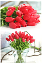 Red Tulips Artificial Flowers for Home & Wedding decoration - Belly Pots