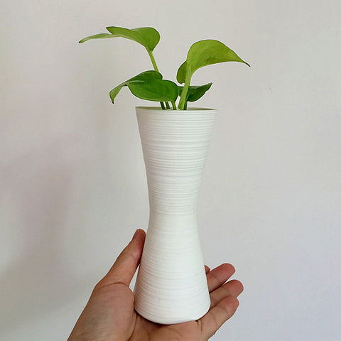 Modern Linear Design Ceramic Vase - Belly Pots