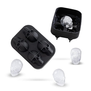 Creative 4 Hole Skull Mold Silicone Ice Tray - Belly Pots