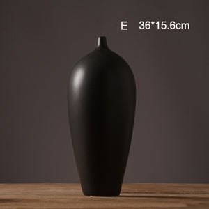 Modern White /Black Ceramic Vase - Belly Pots
