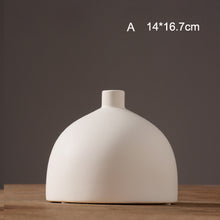 Modern White /Black Ceramic Vase - Belly Pots