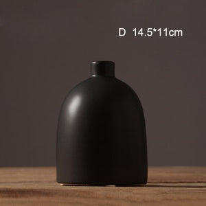 Modern White /Black Ceramic Vase - Belly Pots
