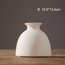 Modern White /Black Ceramic Vase - Belly Pots