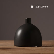 Modern White /Black Ceramic Vase - Belly Pots