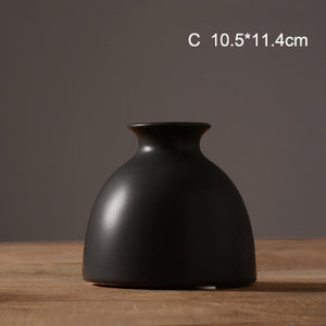 Modern White /Black Ceramic Vase - Belly Pots