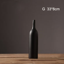 Modern White /Black Ceramic Vase - Belly Pots