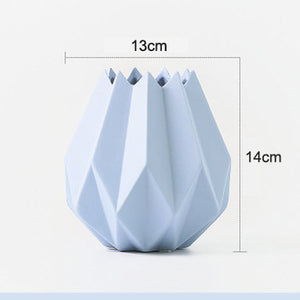 Modern Mini Striated Ceramic Vase - Belly Pots