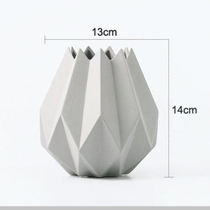 Modern Mini Striated Ceramic Vase - Belly Pots