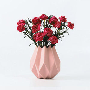 Modern Mini Striated Ceramic Vase - Belly Pots