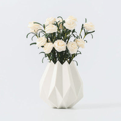 Modern Mini Striated Ceramic Vase - Belly Pots