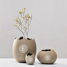 Mini Imitation Eggshell Coarse Ceramic Vase - Belly Pots
