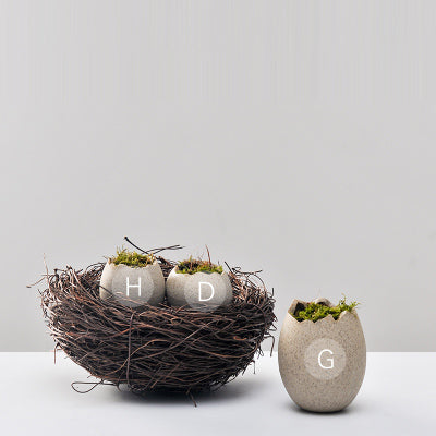 Mini Imitation Eggshell Coarse Ceramic Vase - Belly Pots