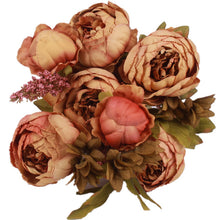 Artificial Peony Silk Flowers Bouquet - Belly Pots