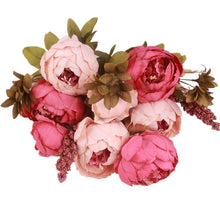 Artificial Peony Silk Flowers Bouquet - Belly Pots