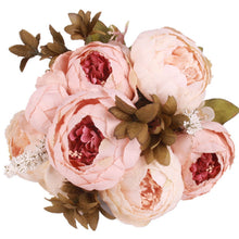 Artificial Peony Silk Flowers Bouquet - Belly Pots