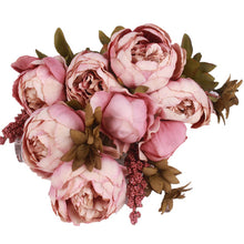 Artificial Peony Silk Flowers Bouquet - Belly Pots