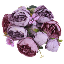 Artificial Peony Silk Flowers Bouquet - Belly Pots