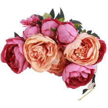 Artificial Peony Silk Flowers Bouquet - Belly Pots