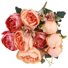 Artificial Peony Silk Flowers Bouquet - Belly Pots