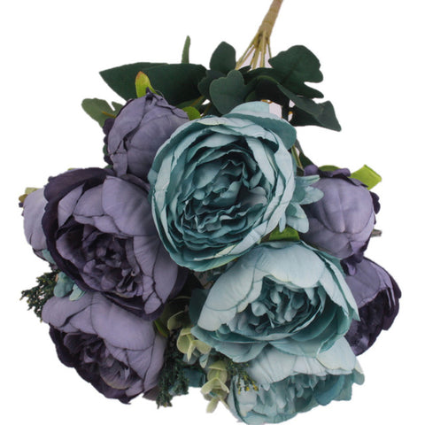 Artificial Peony Silk Flowers Bouquet - Belly Pots