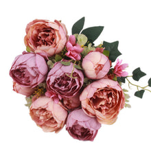 Artificial Peony Silk Flowers Bouquet - Belly Pots