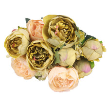 Artificial Peony Silk Flowers Bouquet - Belly Pots
