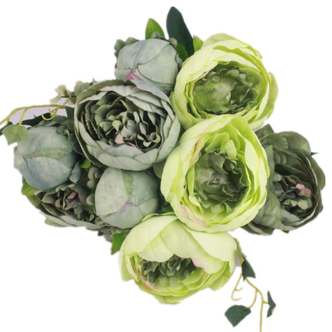 Artificial Peony Silk Flowers Bouquet - Belly Pots