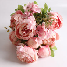 Artificial Peony Silk Flowers Bouquet - Belly Pots