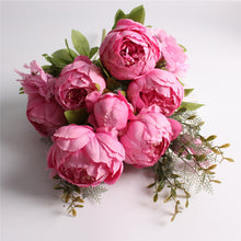 Artificial Peony Silk Flowers Bouquet - Belly Pots