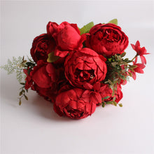 Artificial Peony Silk Flowers Bouquet - Belly Pots