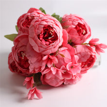 Artificial Peony Silk Flowers Bouquet - Belly Pots