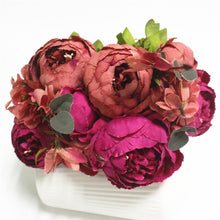 Artificial Peony Silk Flowers Bouquet - Belly Pots