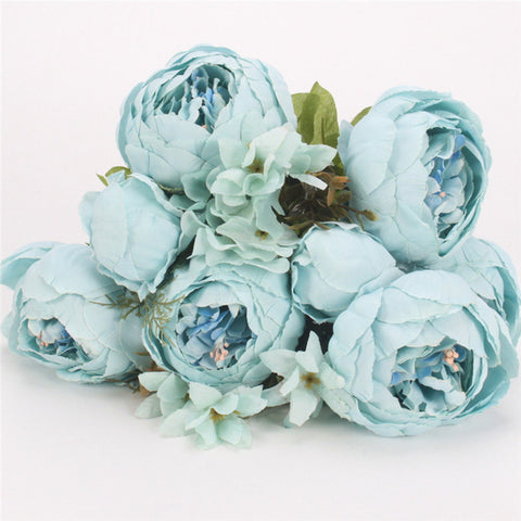 Artificial Peony Silk Flowers Bouquet - Belly Pots