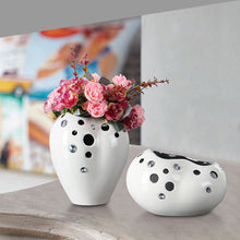 New Modern Rhinestone Ceramic Vase - Belly Pots