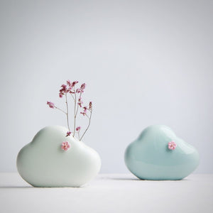 Creative White Clouds Ceramic Vase - Belly Pots